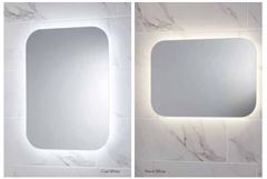 Aura LED Mirrors Aura LED Mirror with Demister Pad and Shave Socket 800 x600mm