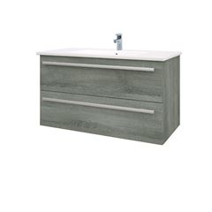 Purity 900mm Wall Mounted Drawer Unit & Basin - Grey Ash