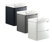 Lambra 600mm Wall Hung 2 drawer Cloakroom unit with Basin