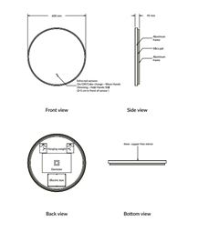 Macie 600 Mirrors Macie Black LED Mirror 600mm