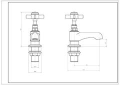 Klassique Pair Bath Pillar Taps technical