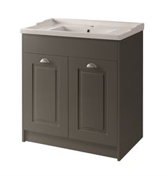 Astley 800mm Floor Standing 2 Door Unit & Ceramic Basin- Matt Grey