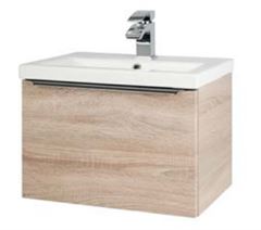 Kore 500mm Wall Mounted Drawer Unit & Ceramic Basin 