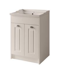 Astley 600mm Floor Standing 2 Door Unit & Ceramic Basin- Matt White