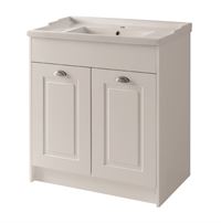 Astley 800mm Floor Standing 2 Door Unit & Ceramic Basin- Matt White