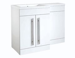 Matrix 2 Door L-Shaped Furniture Pack 1100mm - White Includes Cistern Left Hand