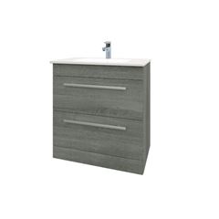 Purity 750mm Floor Standing Drawer Unit & Basin - Grey Ash