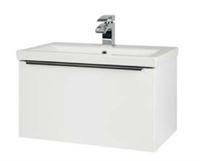 Kore 600mm Wall Mounted Drawer Unit & Ceramic Basin - White Gloss *79633