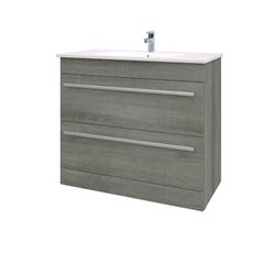 Purity 900mm Floor Standing Drawer Unit & Basin - Grey Ash