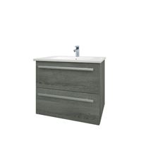 Purity 600mm Wall Mounted Drawer Unit & Basin - Grey Ash