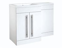 Matrix 2 Door L-Shaped Furniture Pack 1100mm - White Includes Cistern