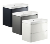 Lambra 800mm Wall Hung 2 drawer Cloakroom unit with Basin