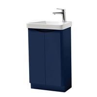 Cayo 500mm Floor Standing 2 Door Cloakroom Unit & Ceramic Basin - Blue