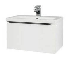 Kore 600mm Wall Mounted Drawer Unit & Ceramic Basin Kore 600mm Wall Mounted Drawer Unit & Ceramic Basin - White Gloss