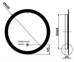 Lunar LED Mirrors Lunar LED Mirror with Demister Pad 600mm