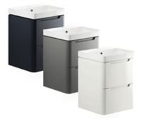 Lambra 500mm Wall Hung 2 drawer Cloakroom unit with Basin