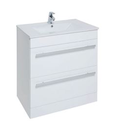 750mm Floor Standing 2 Drawer Unit & Ceramic Basin - White