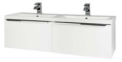 Kore 1200mm Wall Mounted Drawer Unit & Twin Ceramic Basin Kore 800mm Wall Mounted Drawer Unit & Ceramic Basin - White Gloss