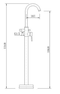 Plan Free Standing Bath Shower Mixer technical