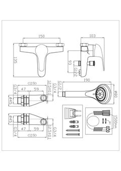 G4K Bath Shower Mixer technical