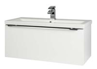 Kore 800mm Wall Mounted Drawer Unit & Ceramic Basin - White Gloss