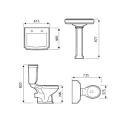 Kartell UK Astley Suite Technical Drawings